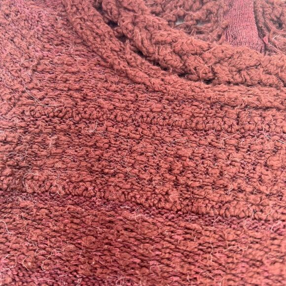 Anthropologie Moth Sandstripe burgundy button back sweater XS Wool Alpaca - Picture 2 of 6